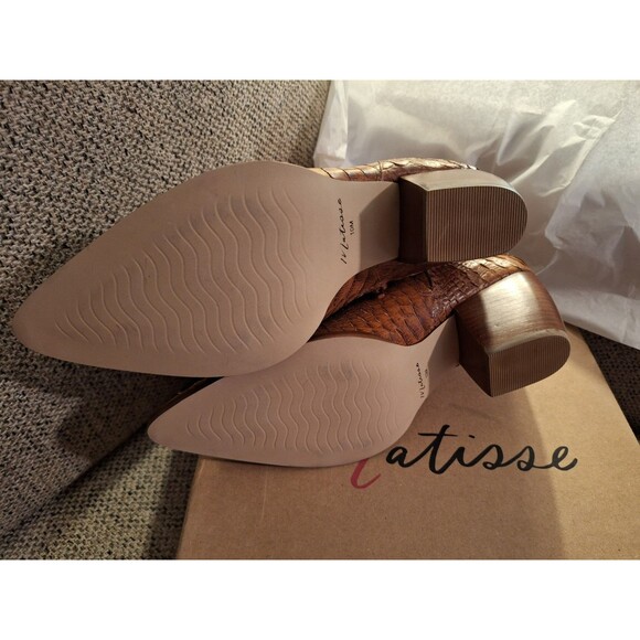 Matisse Caty Snake Pointed Toe Cowboy Zippered Booties Womens BROWN Casual Boots - Picture 6 of 16